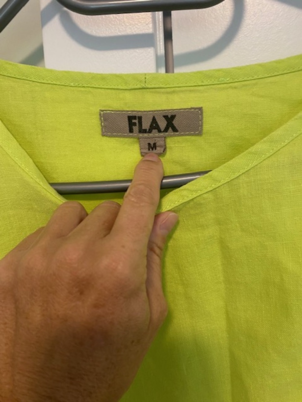 Flax Lagenlook 100% Linen Tunic In Key Lime Size Medium - Picture 4 of 7